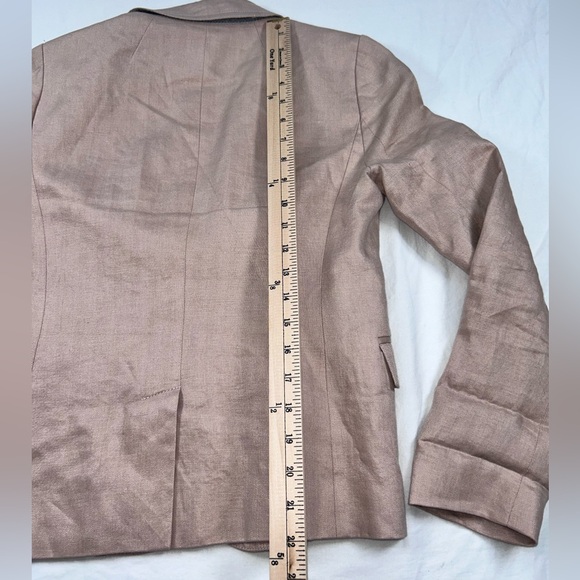 J.Crew Blazer Womens Size 2 Linen Tan Beige Tailored Jacket Career Office Chic - Picture 5 of 10